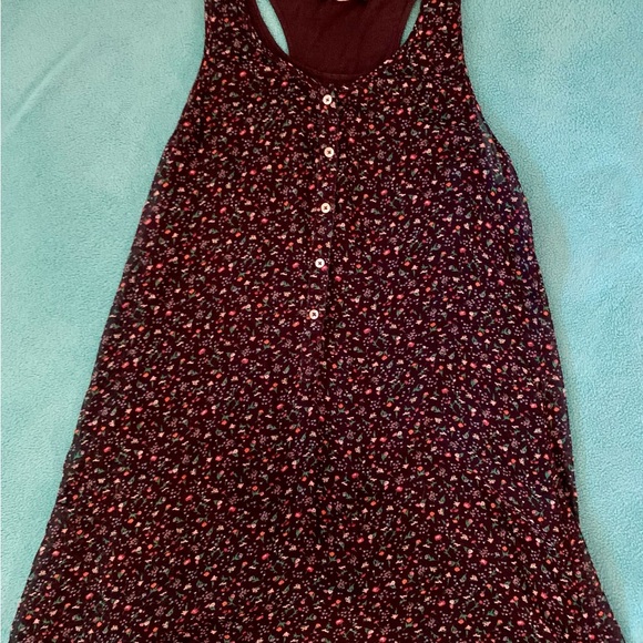 aerie Dresses & Skirts - Aerie Floral Tank Dress- Black and Red Floral Pattern- Size M